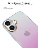 Transparent Gradual Change Glitter Color Arts & Crac Glitter Case for iPhone 16 Plus