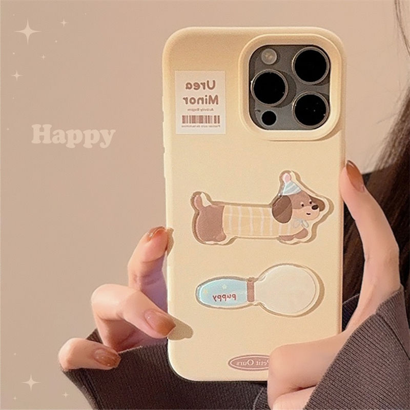 Puffy Dachshund Charm Matte Case