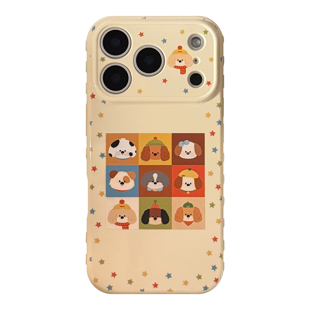 Cartoon Puppy Grid Matte Case