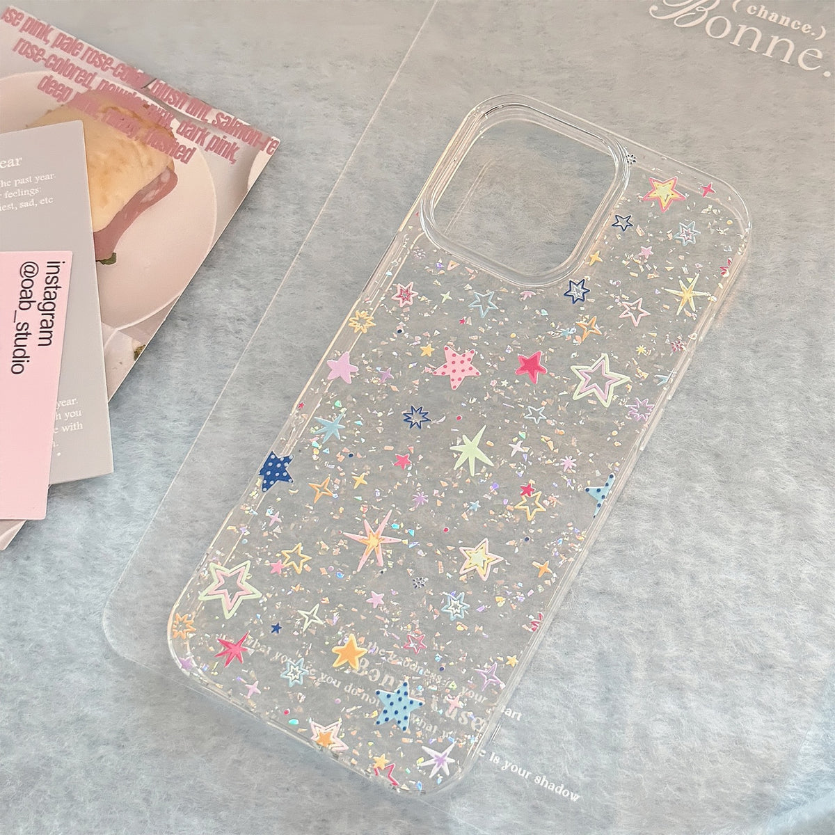 Cute Glitter Star Transparent Case