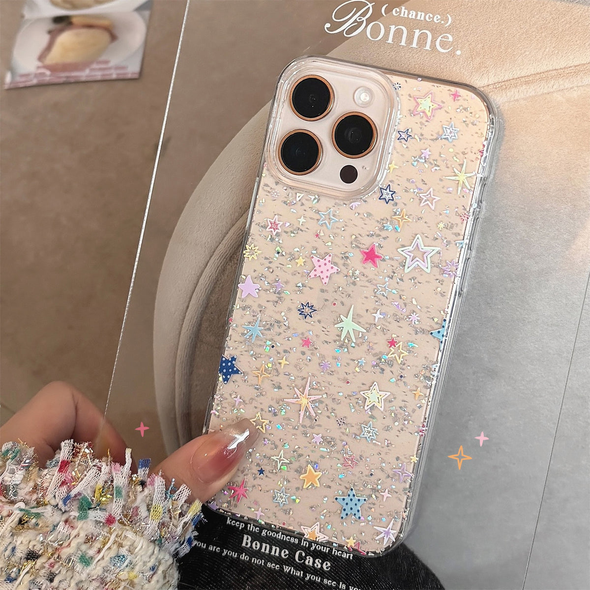 Cute Glitter Star Transparent Case