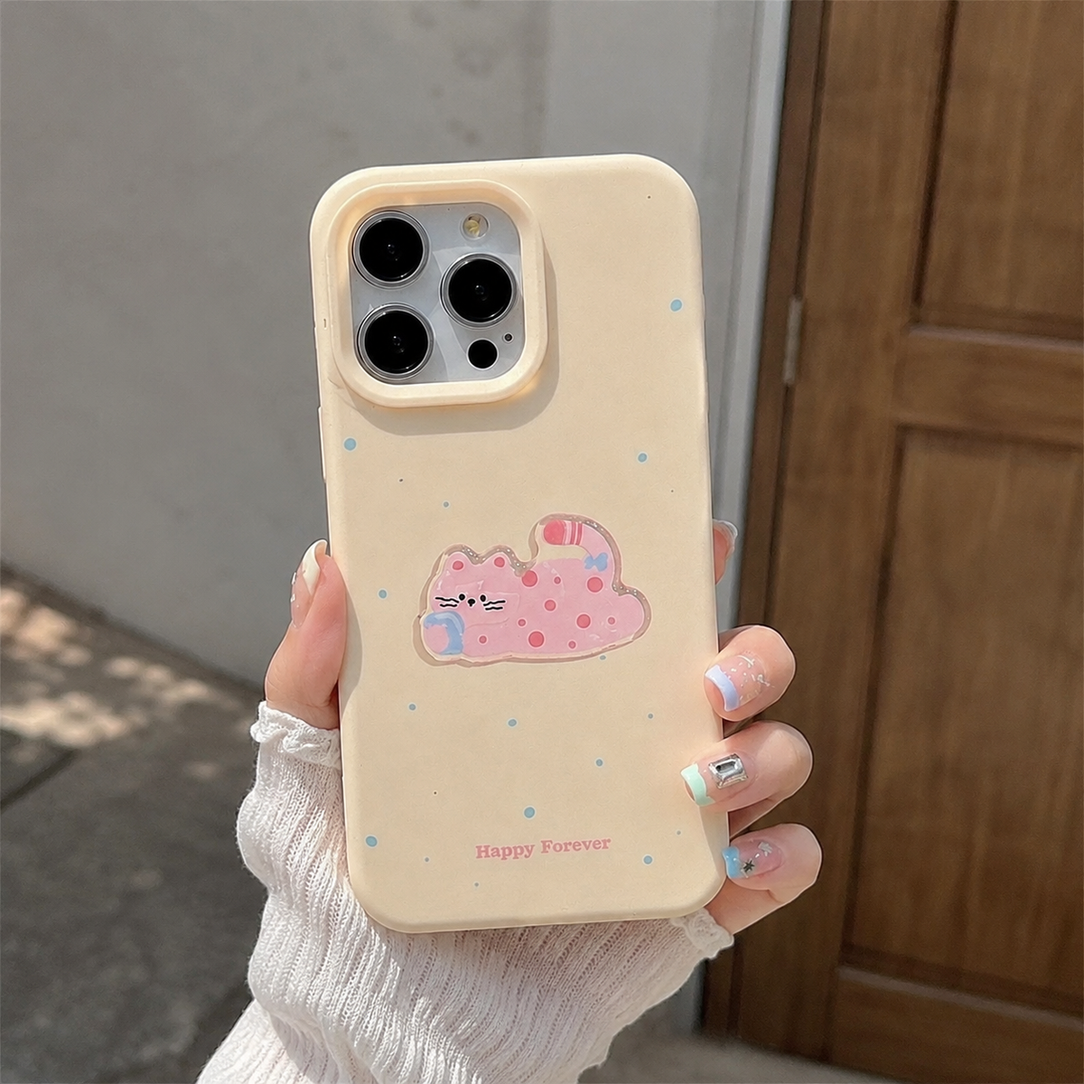 3D Puffy Pink Cat Matte Case