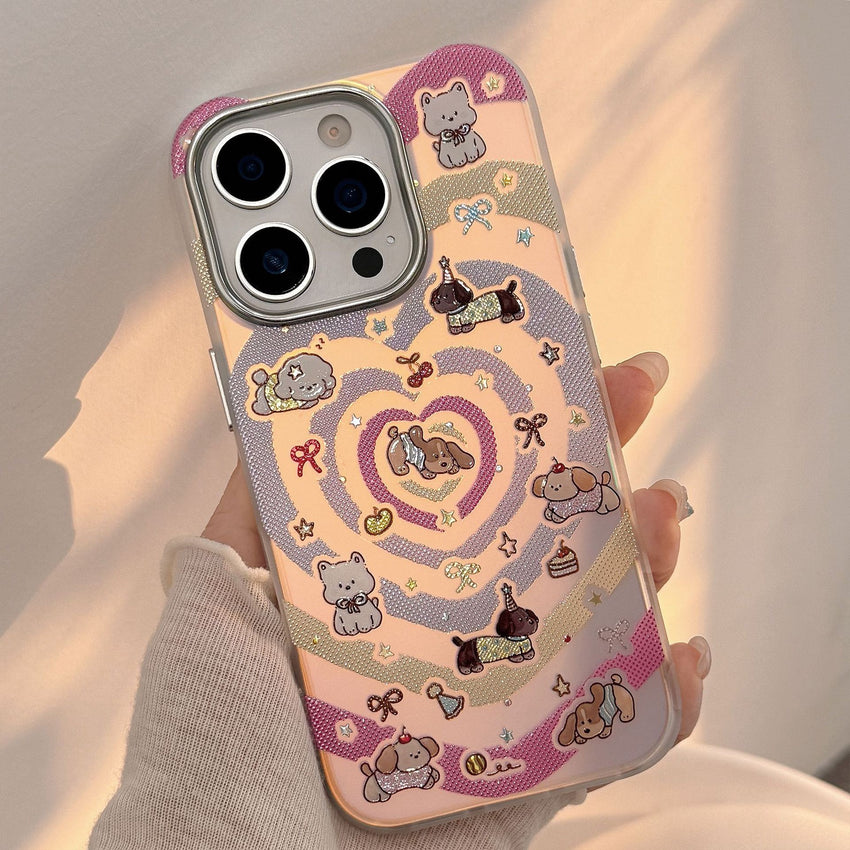 Retro Heart Ripple Pattern Case