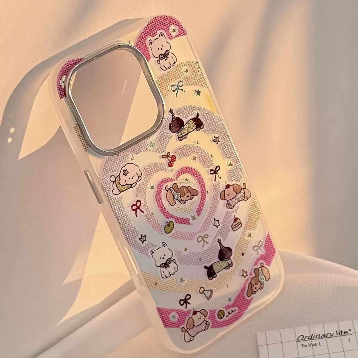 Retro Heart Ripple Pattern Case