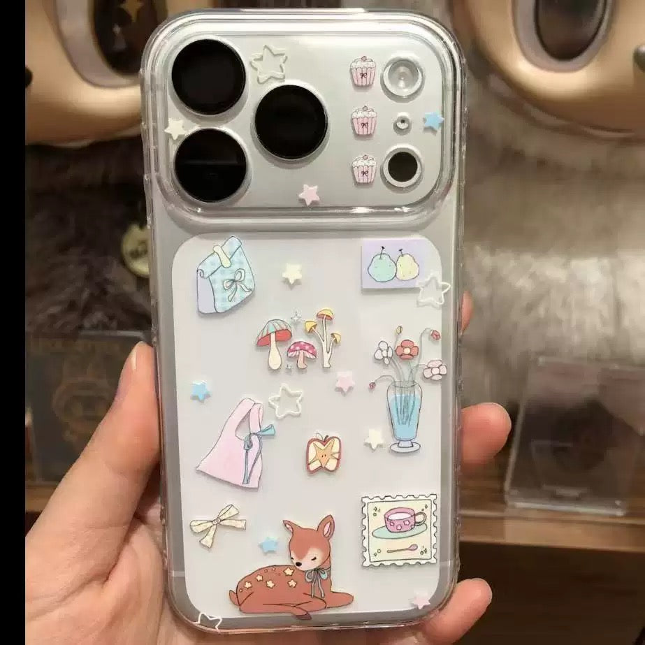 Vintage Woodland Fawn Clear Case