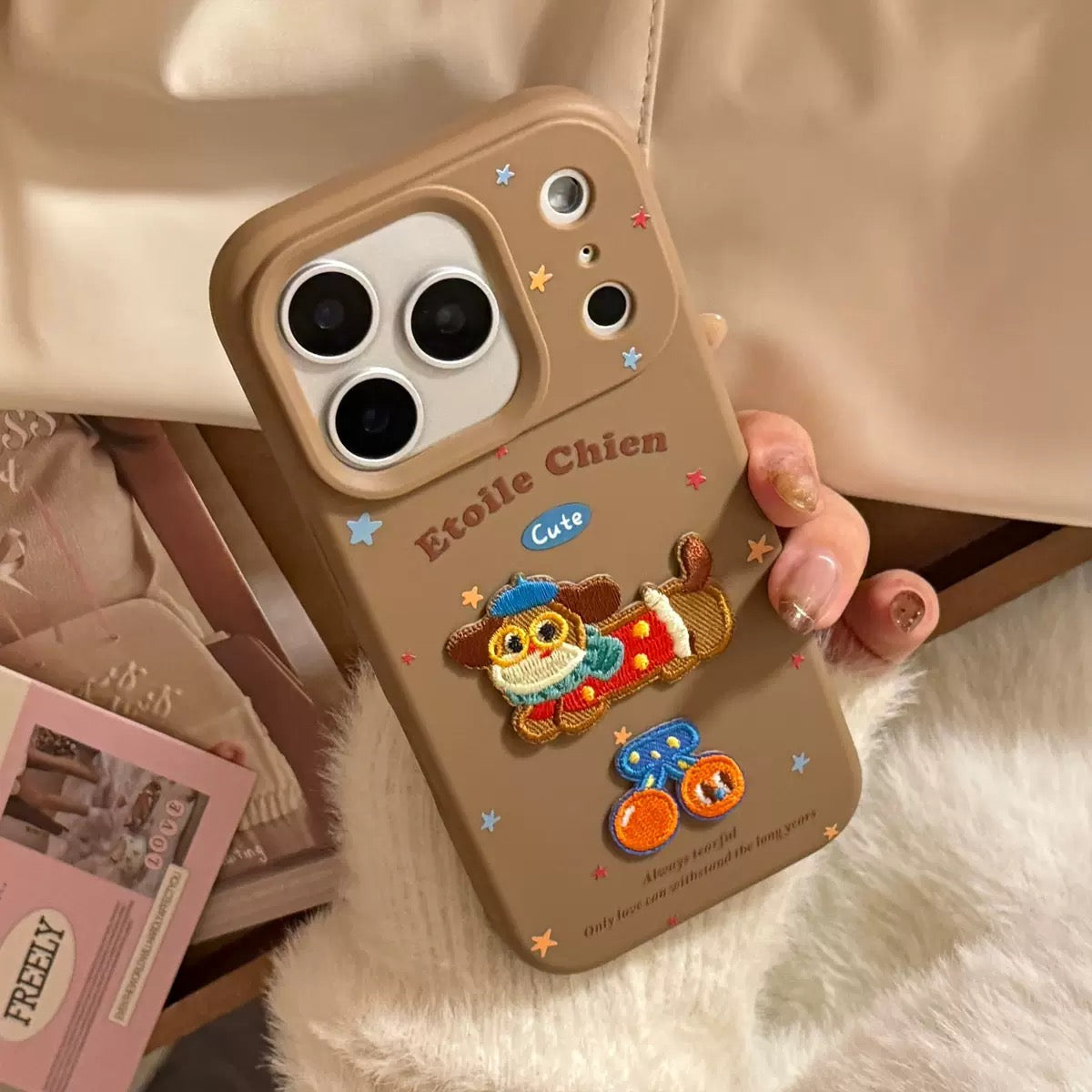 Embroidered Dachshund Dog Patch Matte Case