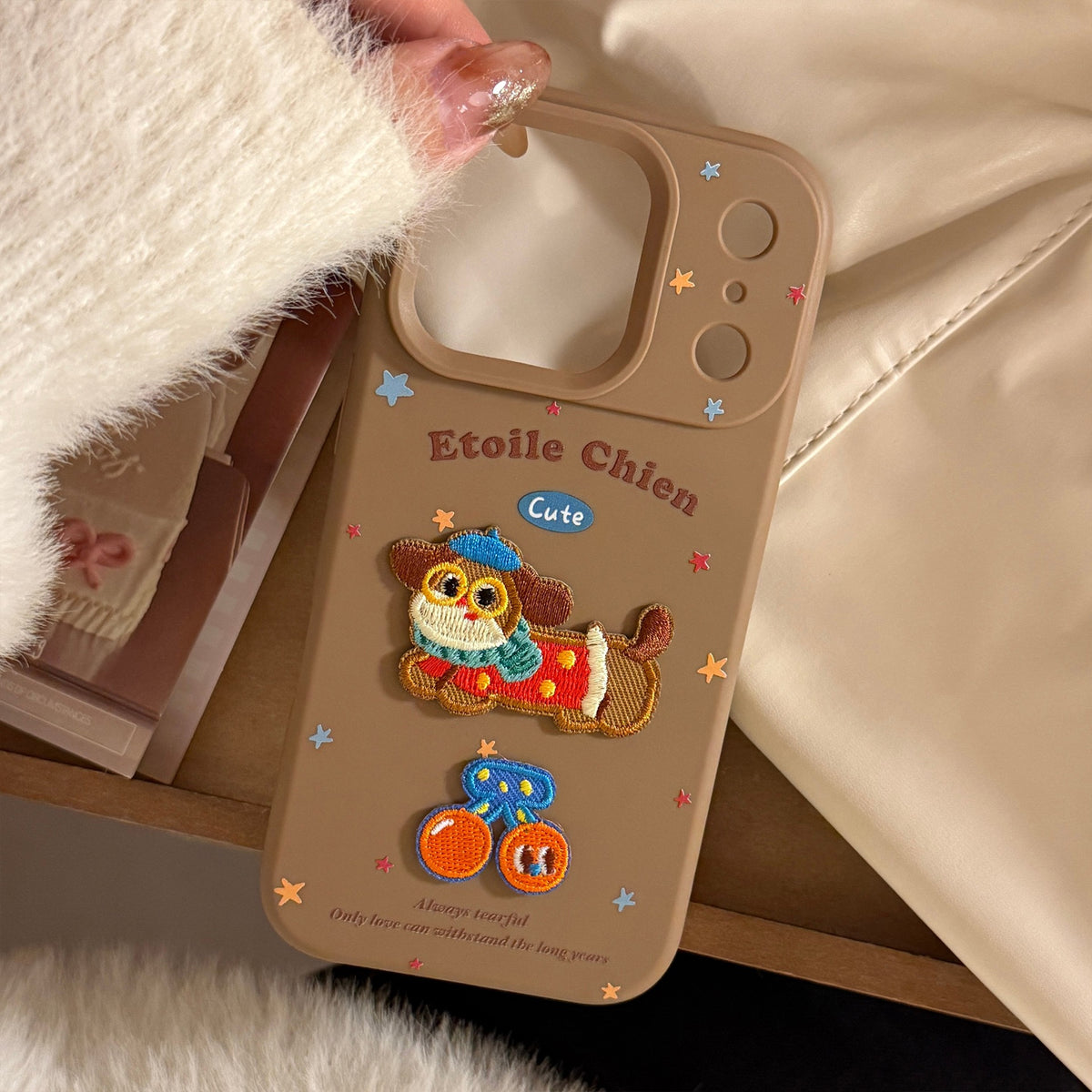 Embroidered Dachshund Dog Patch Matte Case