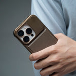 Metal Series Magsafe Leather Case With Titanium Frame