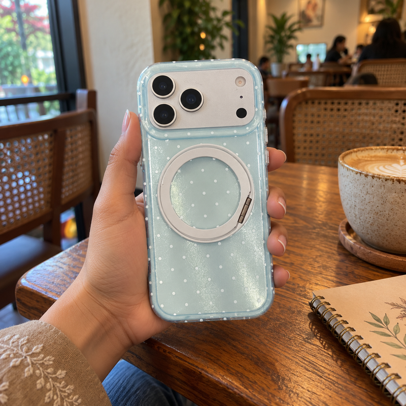 Minimal Polka Dot Kickstand Cover