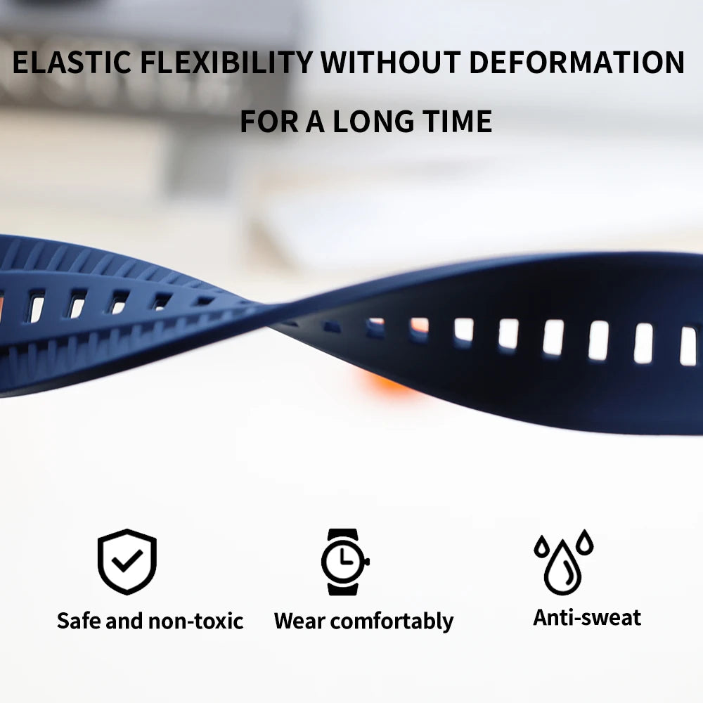 Durable Silicone Watch Band for iWatch 49mm (Ultra 2/Ultra), 45mm, 44mm, 42mm – Compatible with Series 10/9/8/7/6/5/4/3/2/1/SE – Stylish & Comfortable Strap