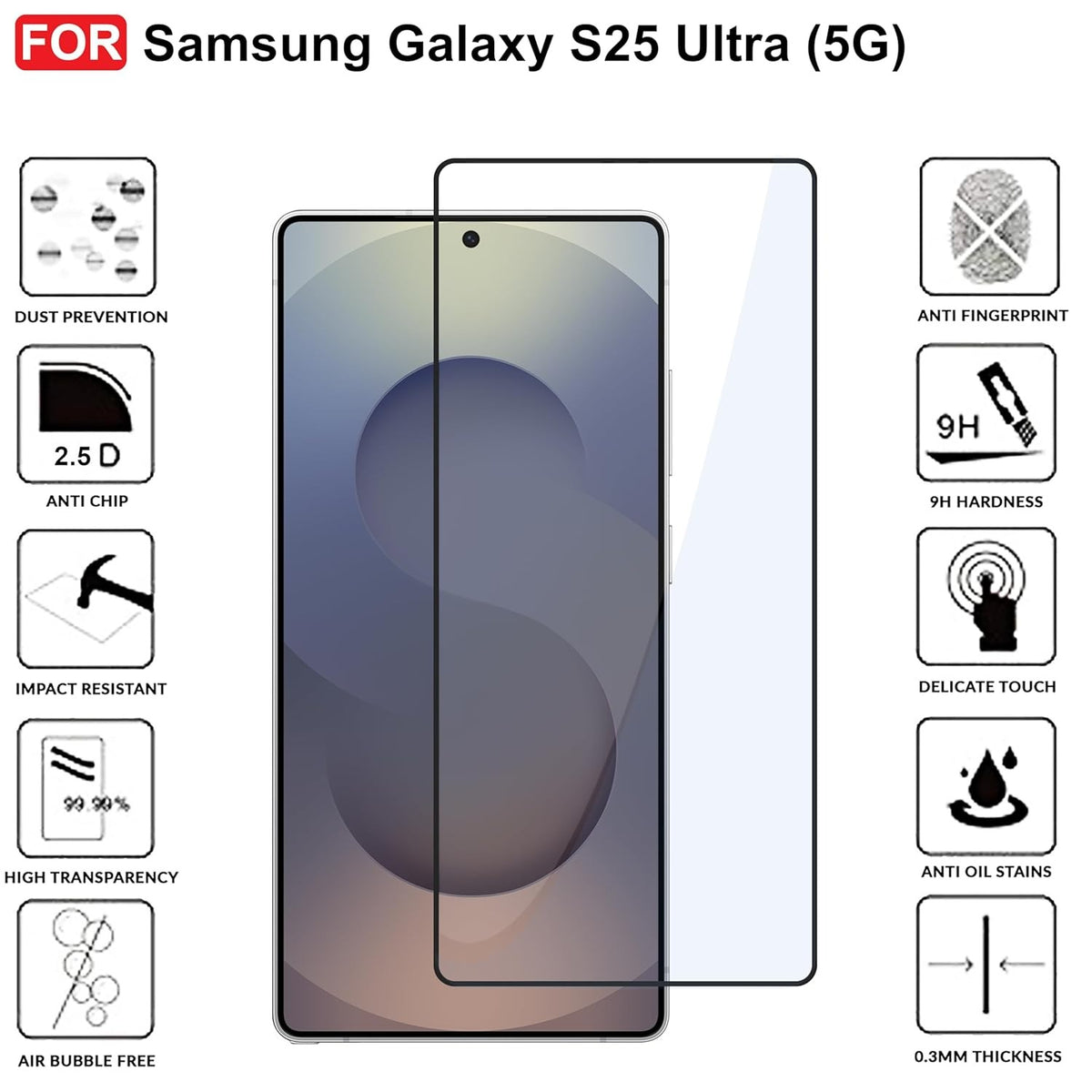 Ultra-Clear Tempered Glass Screen Protector for Samsung Galaxy S25/S24 Series