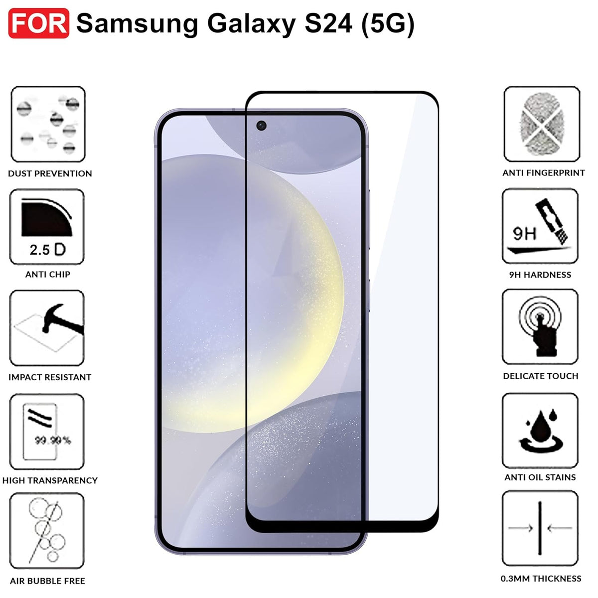 Ultra-Clear Tempered Glass Screen Protector for Samsung Galaxy S25/S24 Series
