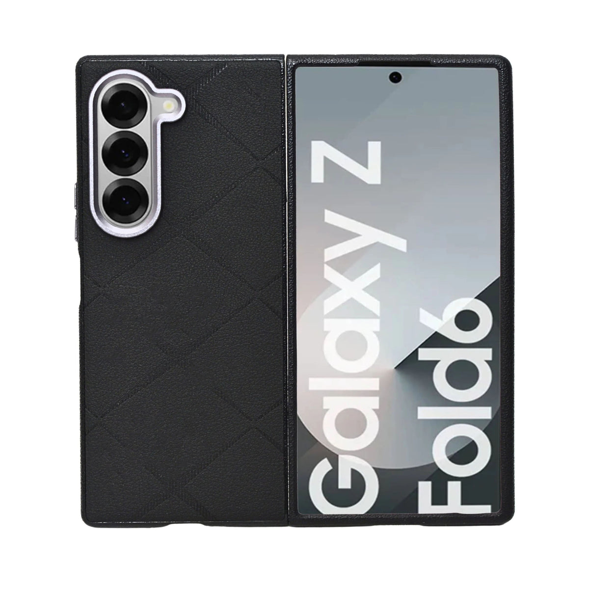 Modern Geometric Leather Finish Slim Case for Samsung Galaxy Z Fold 6