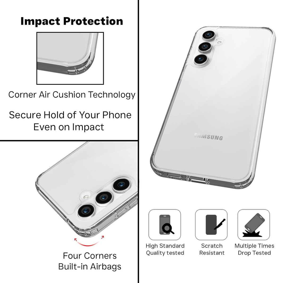 Crystal Clear Slim Design Anti-Yellow Durable Protection Case for Samsung S Series