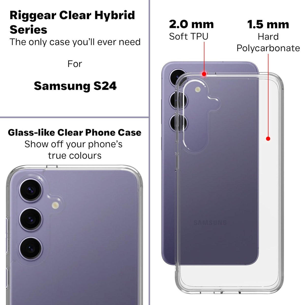 Crystal Clear Slim Design Anti-Yellow Durable Protection Case for Samsung S Series