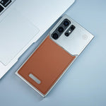Metal Series Magsafe Leather Case With Titanium Frame