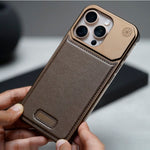 Metal Series Magsafe Leather Case With Titanium Frame