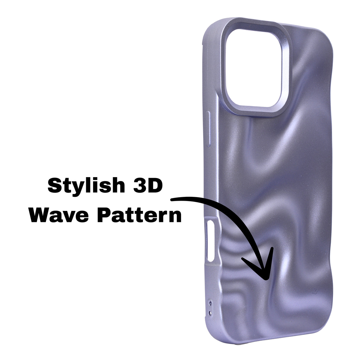 3D Ripple Wave Texture Soft Silicone Phone Case For iPhone 16 Pro