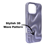 3D Ripple Wave Texture Soft Silicone Phone Case For iPhone 16 Pro