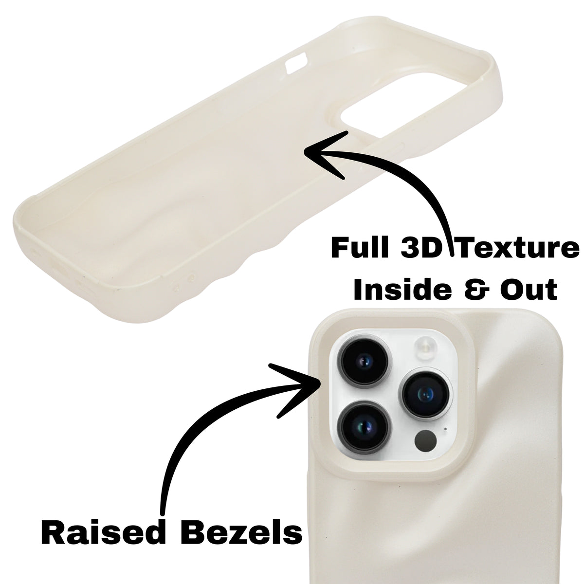 3D Ripple Wave Texture Soft Silicone Phone Case For iPhone 14 Pro