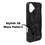 3D Ripple Wave Texture Soft Silicone Phone Case For iPhone 16 Plus