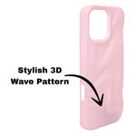 3D Ripple Wave Texture Soft Silicone Phone Case For iPhone 16 Pro