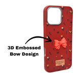 Cute Floral with 3D Bow Case For iPhone 16 Pro