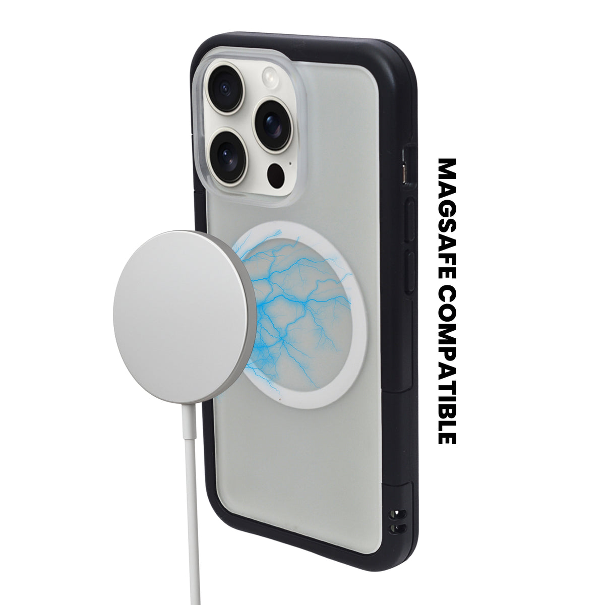 Clear MagSafe Compatible with Black Bumper Phone Case for iPhone 14 Pro
