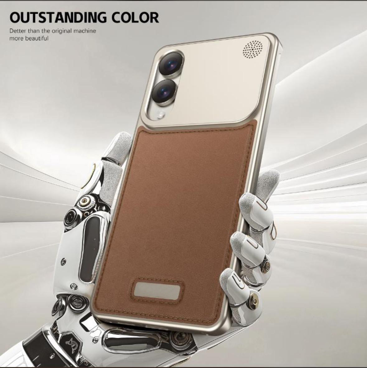 Metal Series Magsafe Leather Case With Titanium Frame