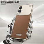 Metal Series Magsafe Leather Case With Titanium Frame