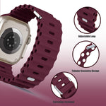 Soft Silicone Sport Wristband Replacement iWatch Strap for 49mm (Ultra 2/Ultra), 45mm, 44mm, 42mm – Compatible with Series 10/9/8/7/6/5/4/3/2/1/SE