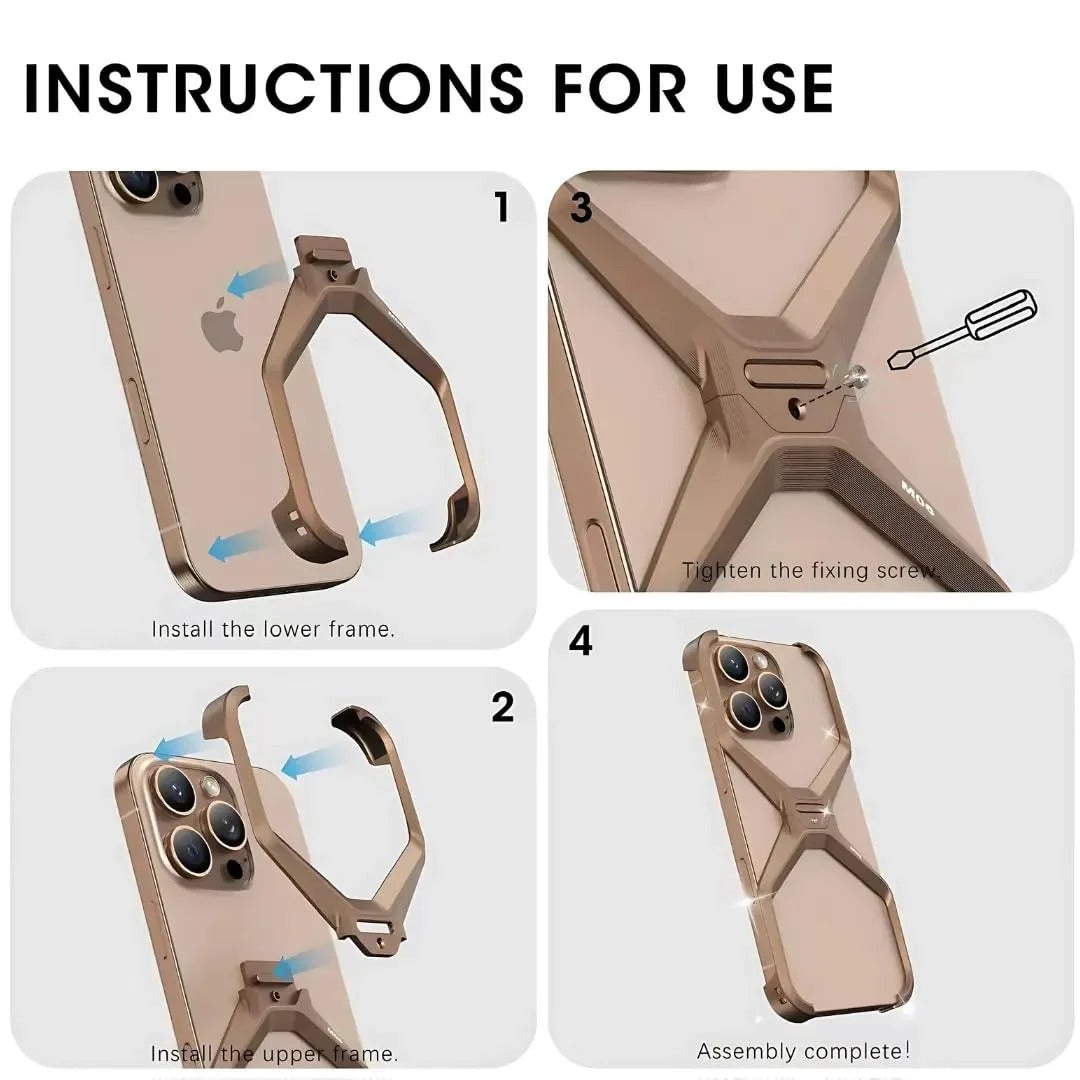 X Shape Ultra Slim Premium Frameless Metal Case for Your iPhone