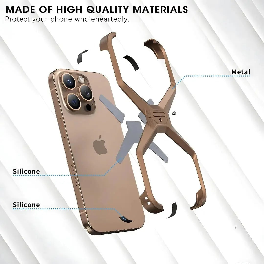 X Shape Ultra Slim Premium Frameless Metal Case for Your iPhone