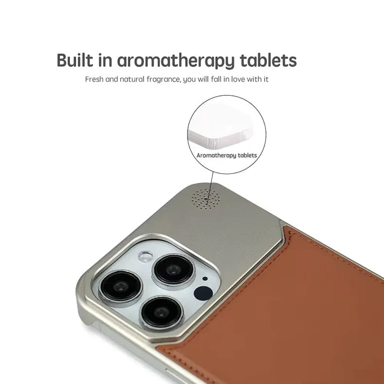 Metal Series Magsafe Leather Case With Titanium Frame