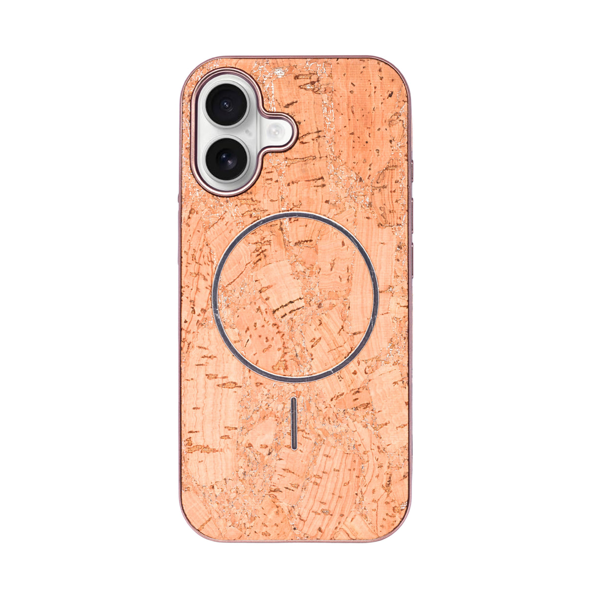 Cork Texture Printed MagSafe Compatible Phone Case for iPhone 17