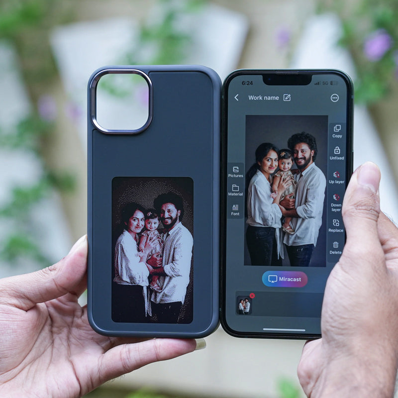NFC Ink Screen Photo Change Case Protective Case for iPhone