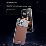 Metal Series Magsafe Leather Case With Titanium Frame