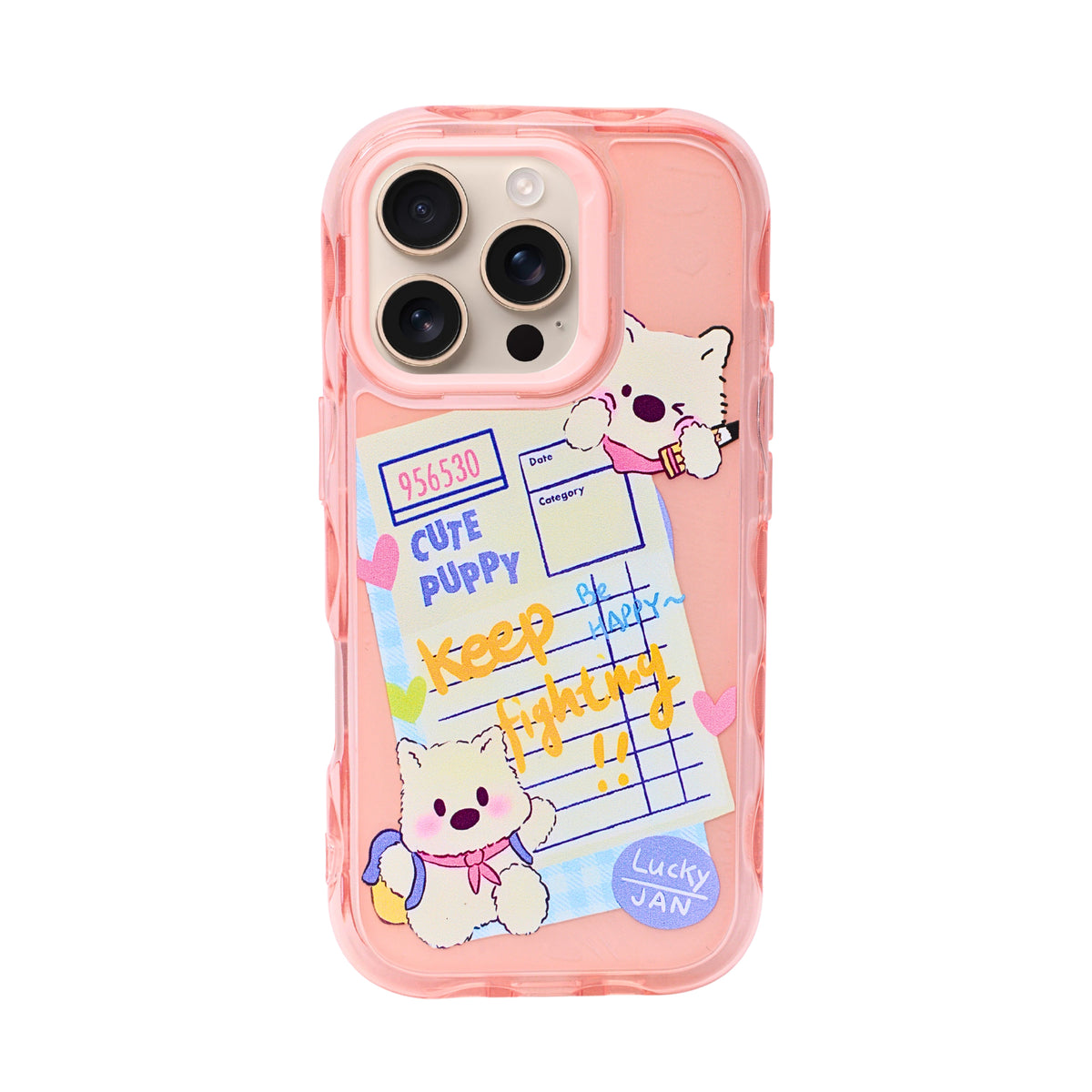Cute Transparent Wavy Edge Phone Case for iPhone 16 Pro