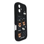 Adorable Coffee Vibe 3D Patch Silicone Phone Case with Cute Bear and Smiley for iPhone 16