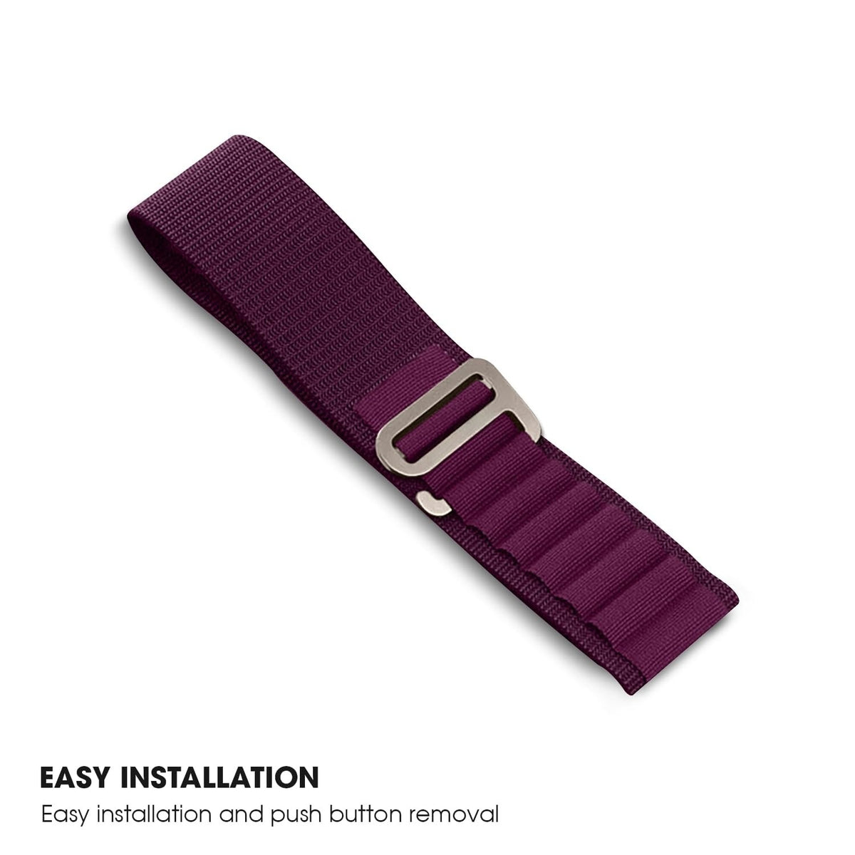 Alpine Nylon Loop Band with Metal G-Hook for iWatch 49mm (Ultra 2/Ultra), 45mm, 44mm, 42mm (Series 10/9/8/7/6/5/4/3/2/1/SE) – Adjustable & Secure Fit