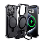 Heavy-Duty Metal Screw Armor Rotating Magnetic Ring Stand Case for Your iPhone