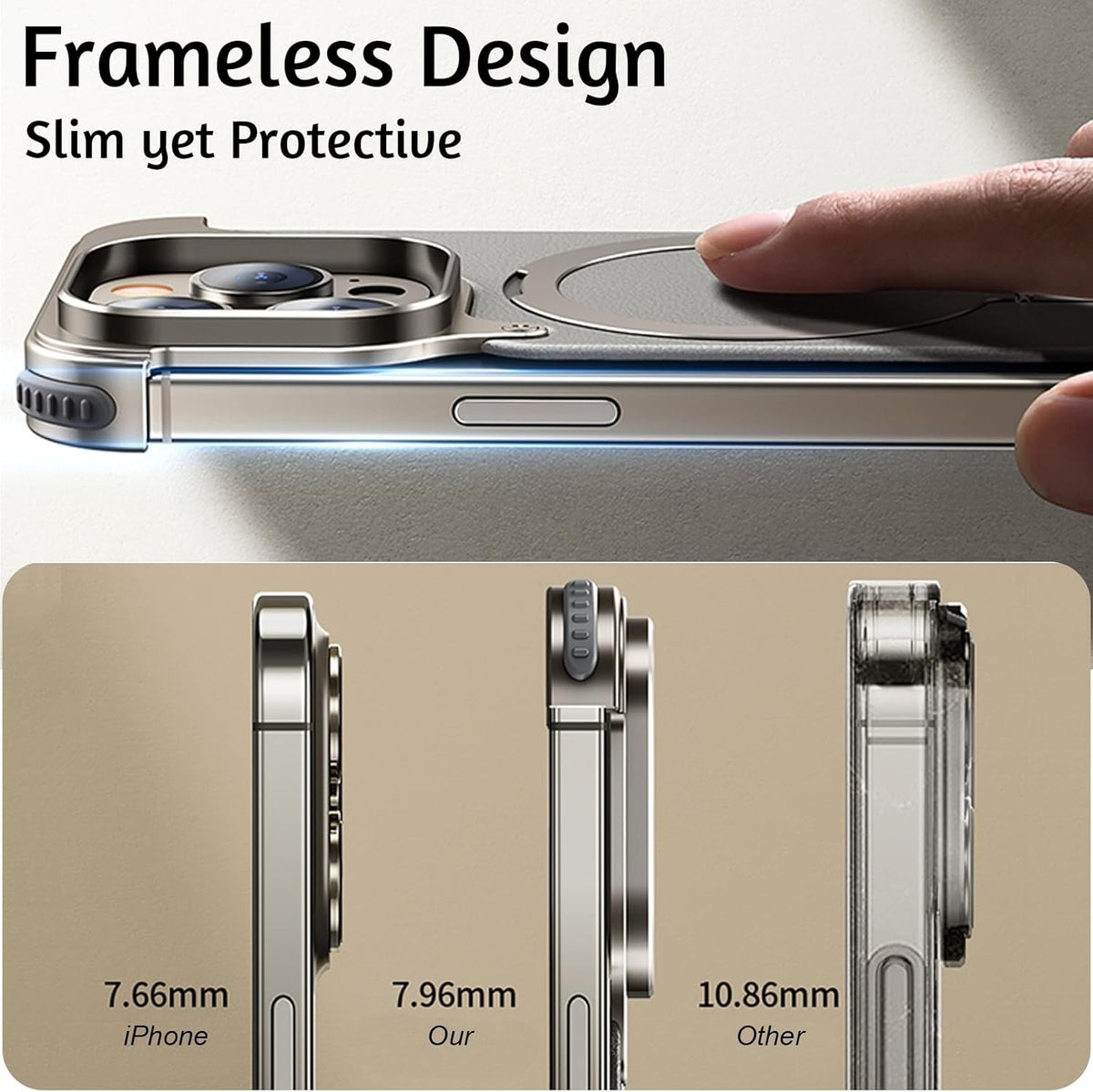 Heavy-Duty Metal Screw Armor Rotating Magnetic Ring Stand Case for Your iPhone