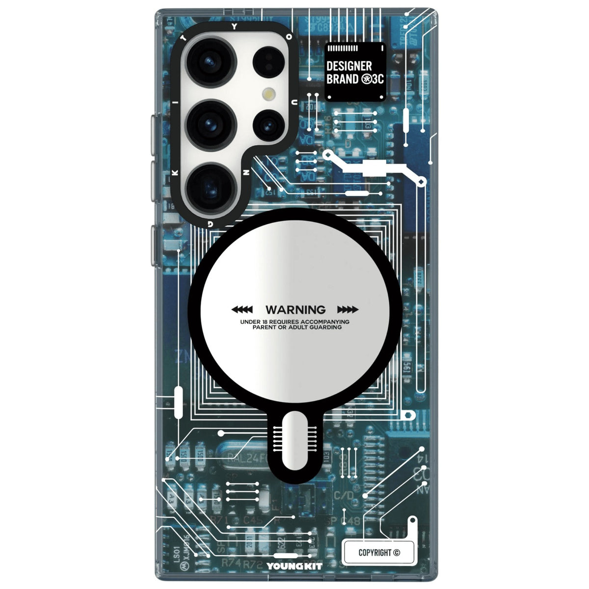 Futuristic Circuit MagSafe Stylish Look Case for Samsung Galaxy S25 Ultra