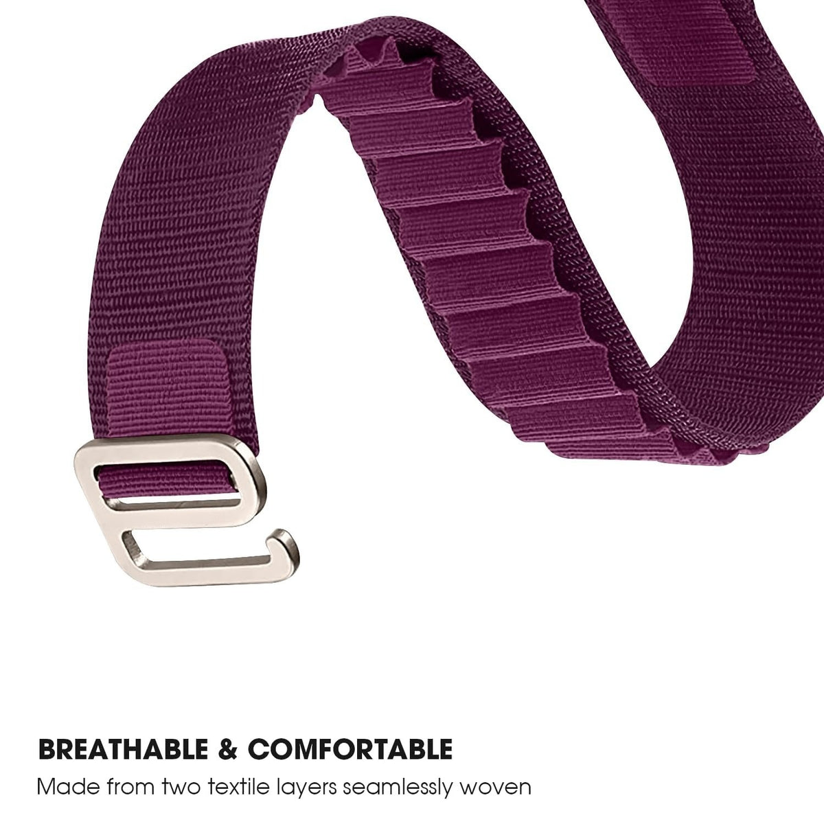 Alpine Nylon Loop Band with Metal G-Hook for iWatch 49mm (Ultra 2/Ultra), 45mm, 44mm, 42mm (Series 10/9/8/7/6/5/4/3/2/1/SE) – Adjustable & Secure Fit