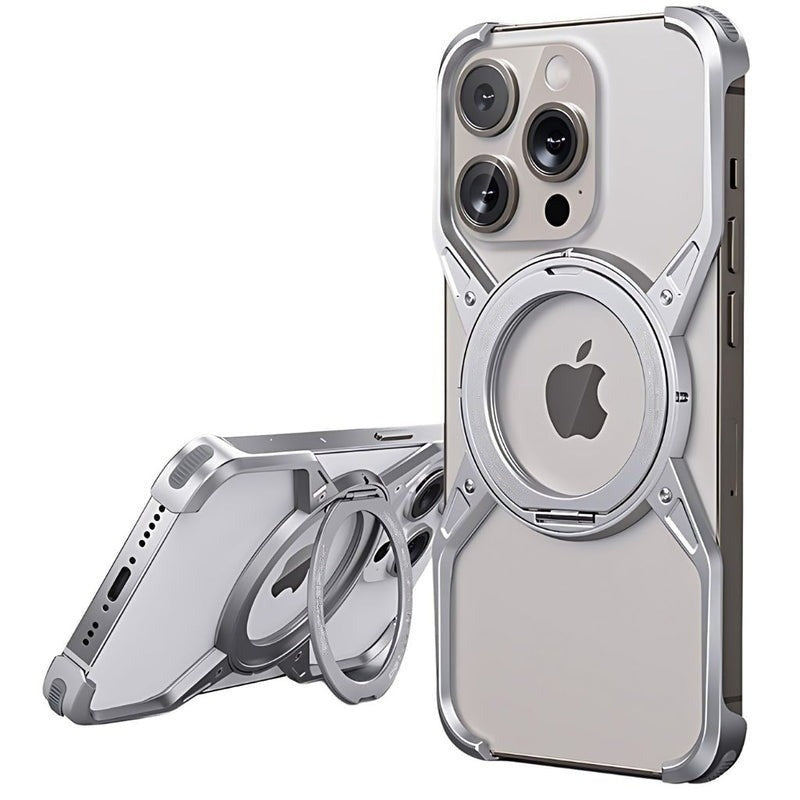 Metal X-Frame MagSafe Magnetic Rotating Ring Holder Case