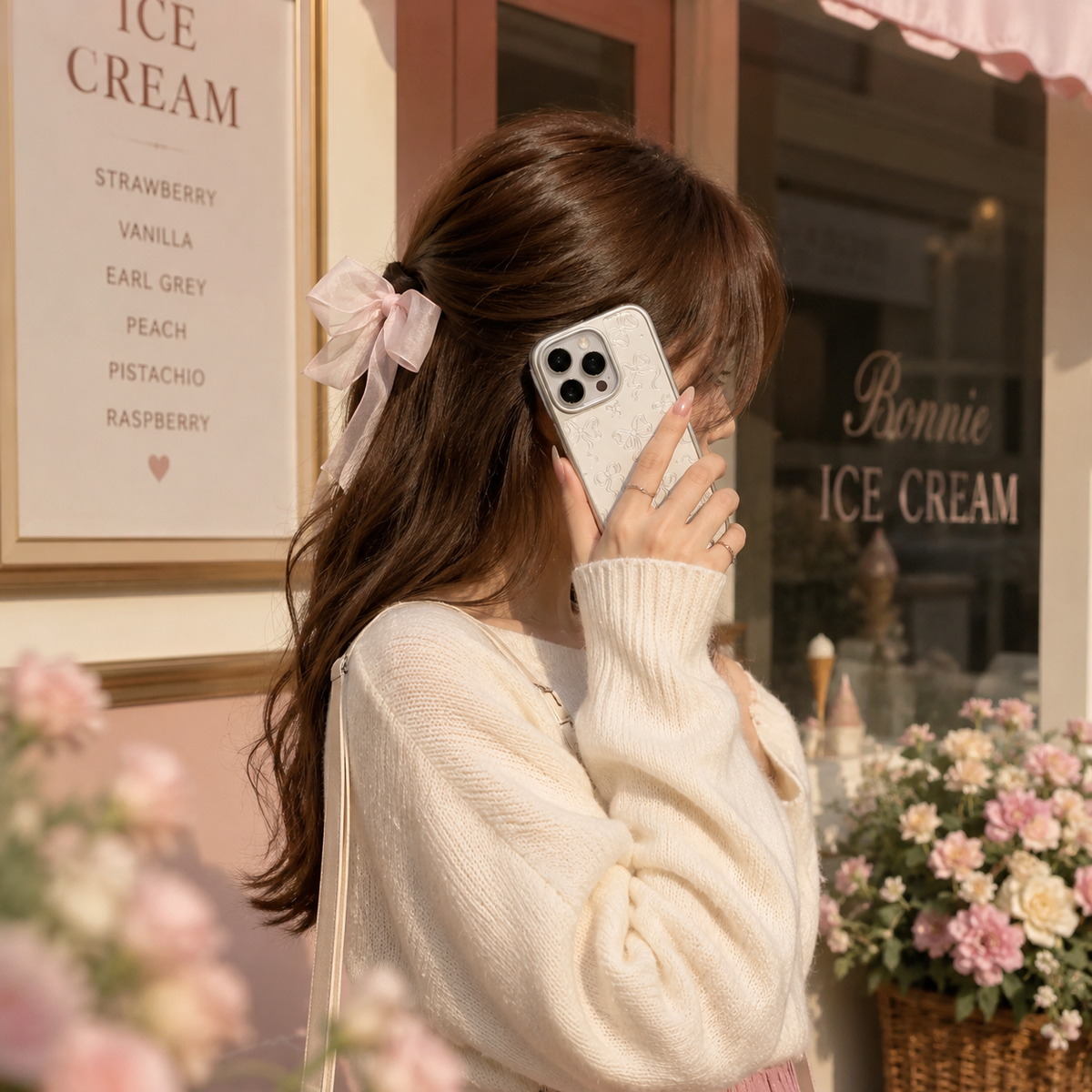 3D Ribbon Bow Pattern Case