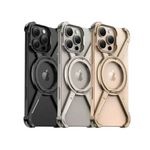Metal X-Frame MagSafe Magnetic Rotating Ring Holder Case