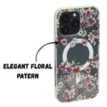 Floral Transparent MagSafe Shockproof Protection Phone Case For iPhone 14 Pro Max