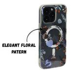 Floral Transparent MagSafe Shockproof Protection Phone Case For iPhone 14 Pro Max