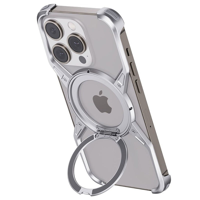 Metal X-Frame MagSafe Magnetic Rotating Ring Holder Case